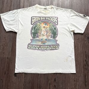 VINTAGE STARTERS 1997 GREEN BAY PACKER GRAPHIC SINGLE STITCH T-SHIRT MENS XL